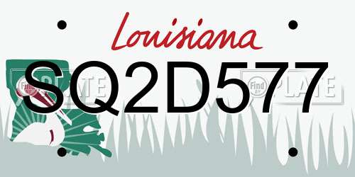 SQ2D577 Louisiana License Plate