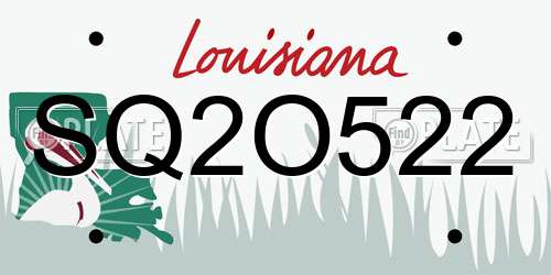 SQ2O522 Louisiana License Plate