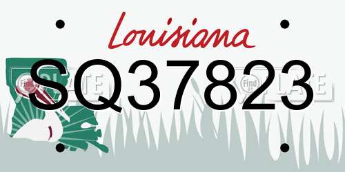 SQ37823 Louisiana License Plate