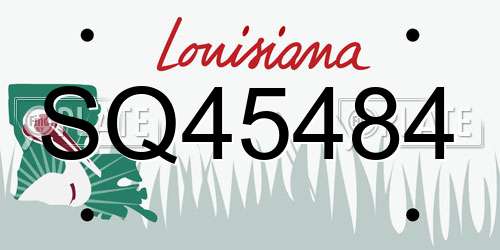 SQ45484 Louisiana License Plate
