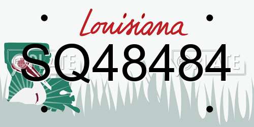 SQ48484 Louisiana License Plate