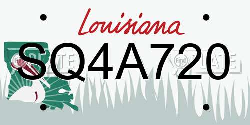 SQ4A720 Louisiana License Plate
