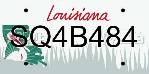 SQ4B484 Louisiana License Plate