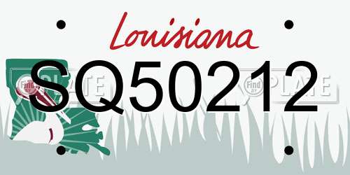 SQ50212 Louisiana License Plate