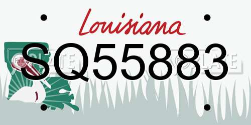 SQ55883 Louisiana License Plate