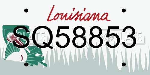 SQ58853 Louisiana License Plate