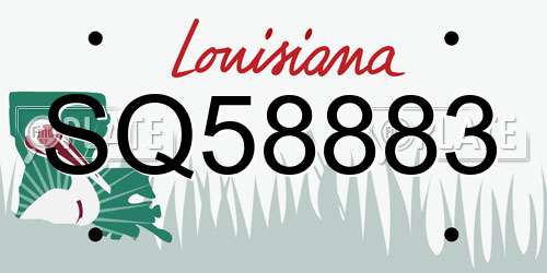 SQ58883 Louisiana License Plate