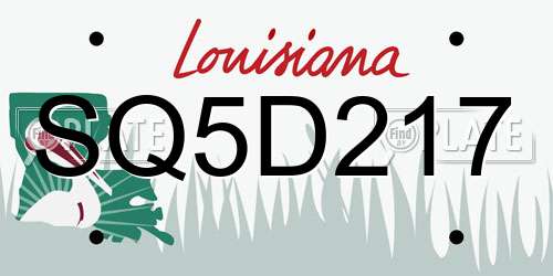SQ5D217 Louisiana License Plate