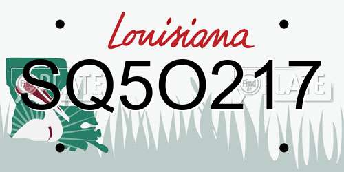 SQ5O217 Louisiana License Plate