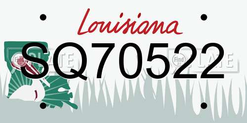 SQ70522 Louisiana License Plate