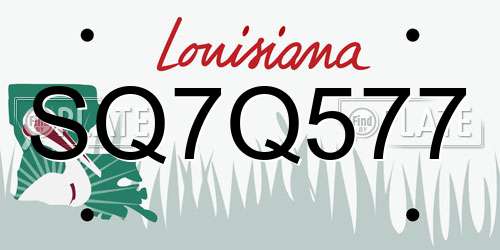 SQ7Q577 Louisiana License Plate
