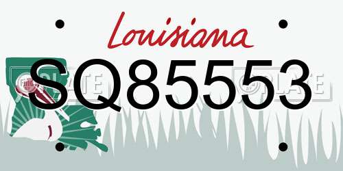 SQ85553 Louisiana License Plate