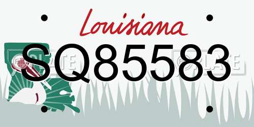 SQ85583 Louisiana License Plate