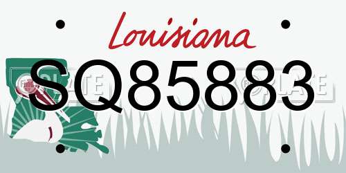 SQ85883 Louisiana License Plate