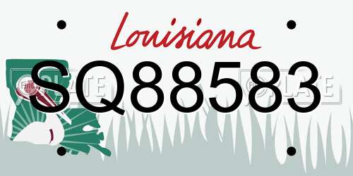 SQ88583 Louisiana License Plate