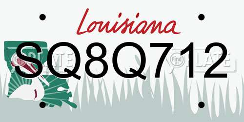 SQ8Q712 Louisiana License Plate