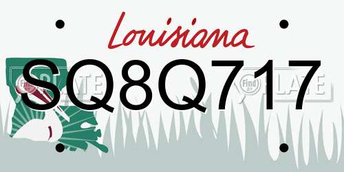 SQ8Q717 Louisiana License Plate