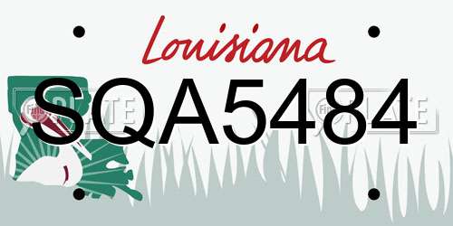 SQA5484 Louisiana License Plate