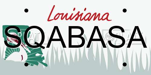 SQABASA Louisiana License Plate