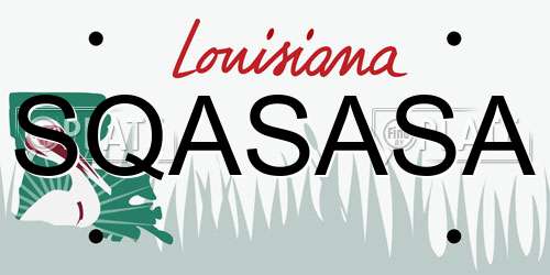 SQASASA Louisiana License Plate