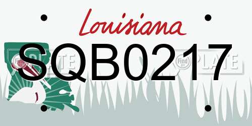 SQB0217 Louisiana License Plate