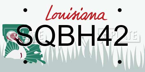 SQBH42 Louisiana License Plate