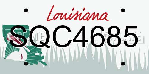 SQC4685 Louisiana License Plate