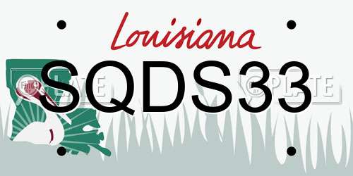 SQDS33 Louisiana License Plate