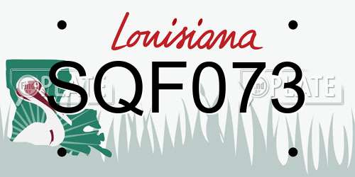 SQF073 Louisiana License Plate