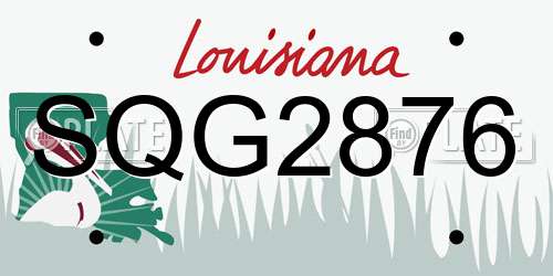 SQG2876 Louisiana License Plate