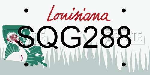 SQG288 Louisiana License Plate