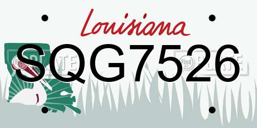 SQG7526 Louisiana License Plate