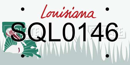 SQL0146 Louisiana License Plate
