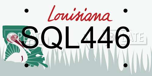 SQL446 Louisiana License Plate
