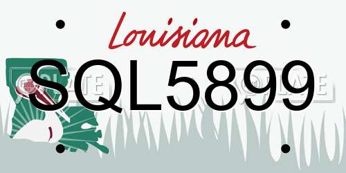 SQL5899 Louisiana License Plate