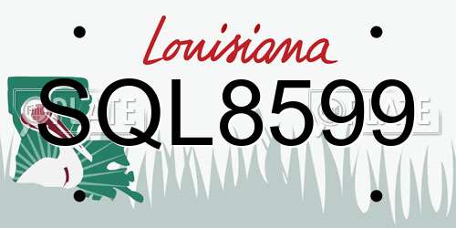 SQL8599 Louisiana License Plate
