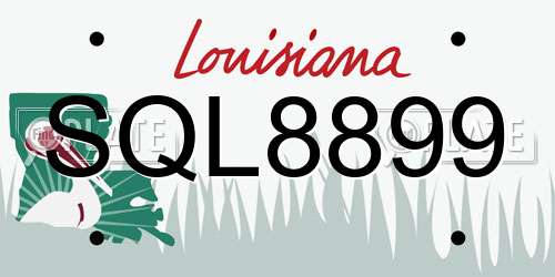 SQL8899 Louisiana License Plate