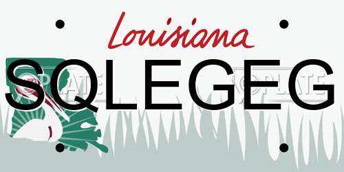 SQLEGEG Louisiana License Plate