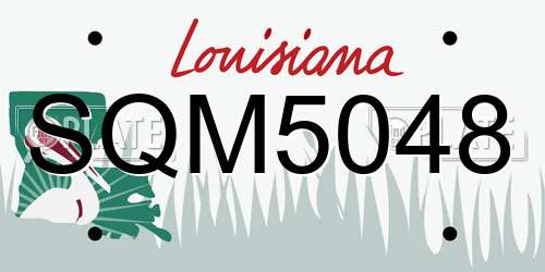 SQM5048 Louisiana License Plate