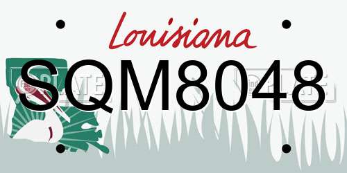 SQM8048 Louisiana License Plate