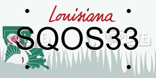 SQOS33 Louisiana License Plate