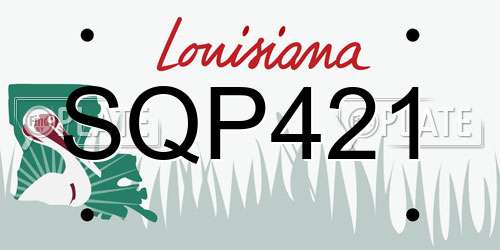 SQP421 Louisiana License Plate