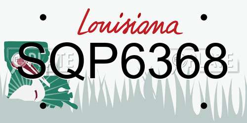SQP6368 Louisiana License Plate