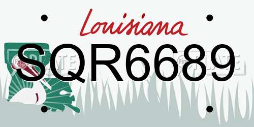 SQR6689 Louisiana License Plate