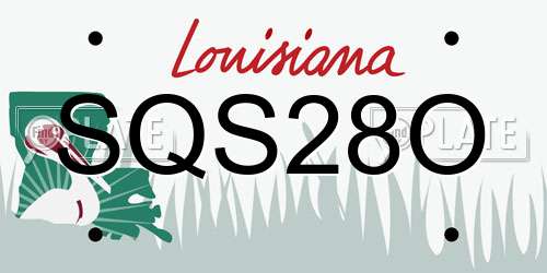SQS28O Louisiana License Plate
