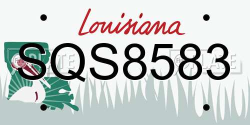 SQS8583 Louisiana License Plate