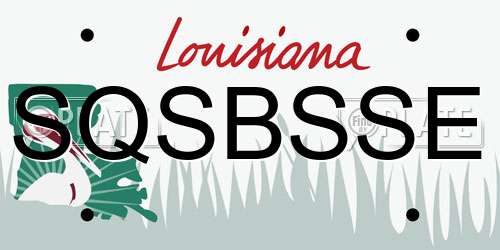 SQSBSSE Louisiana License Plate
