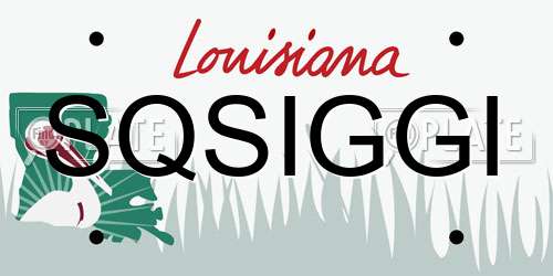 SQSIGGI Louisiana License Plate