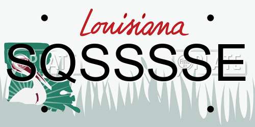 SQSSSSE Louisiana License Plate