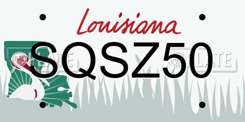 SQSZ50 Louisiana License Plate